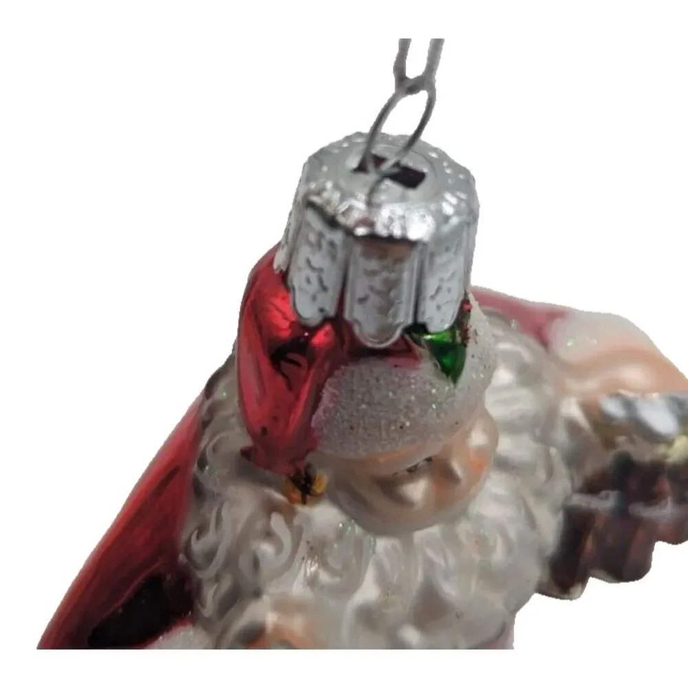 Coca-Cola‎ Kurt Adler Glass Santa Holding 6-Packs Holiday Christmas Ornament